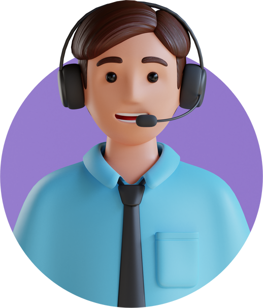 male customer service 3D cartoon avatar portrait